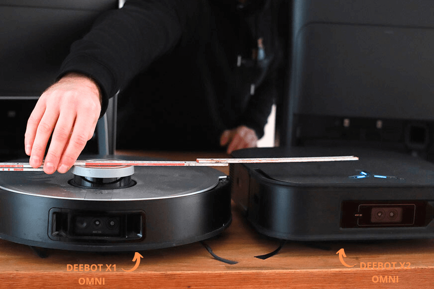 ECOVACS DEEBOT OMNI X2 vs X1 Abmessung.